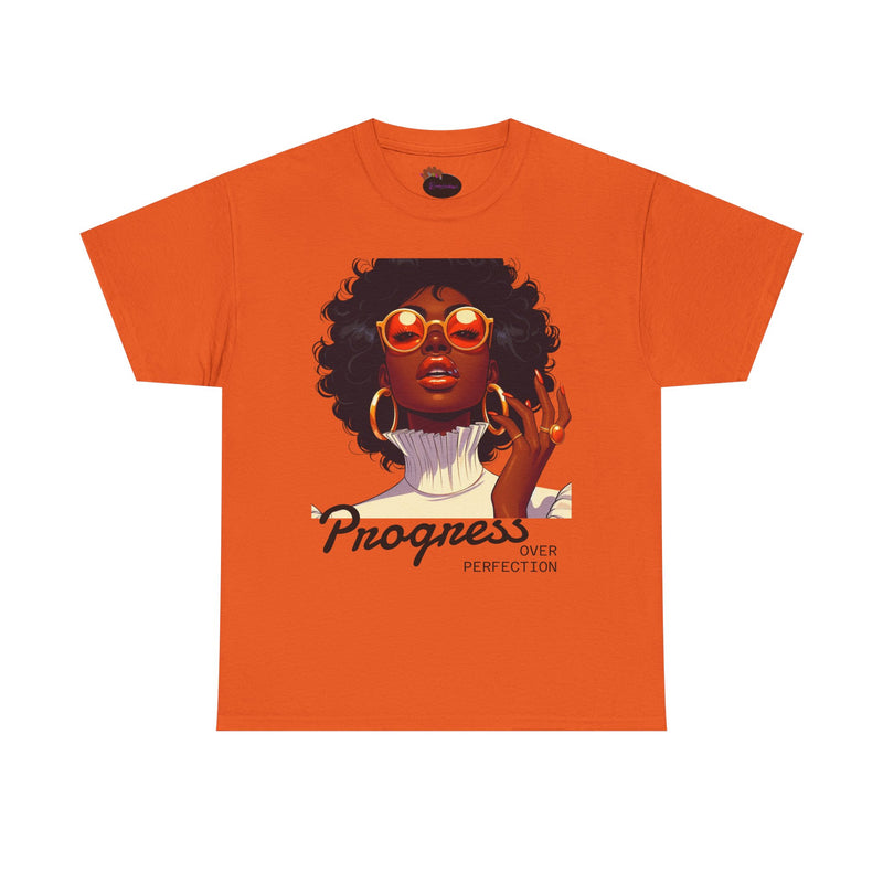 Progress Over Perfection Heavy Cotton Tee - Empowering Fashion for Everyday Confidence