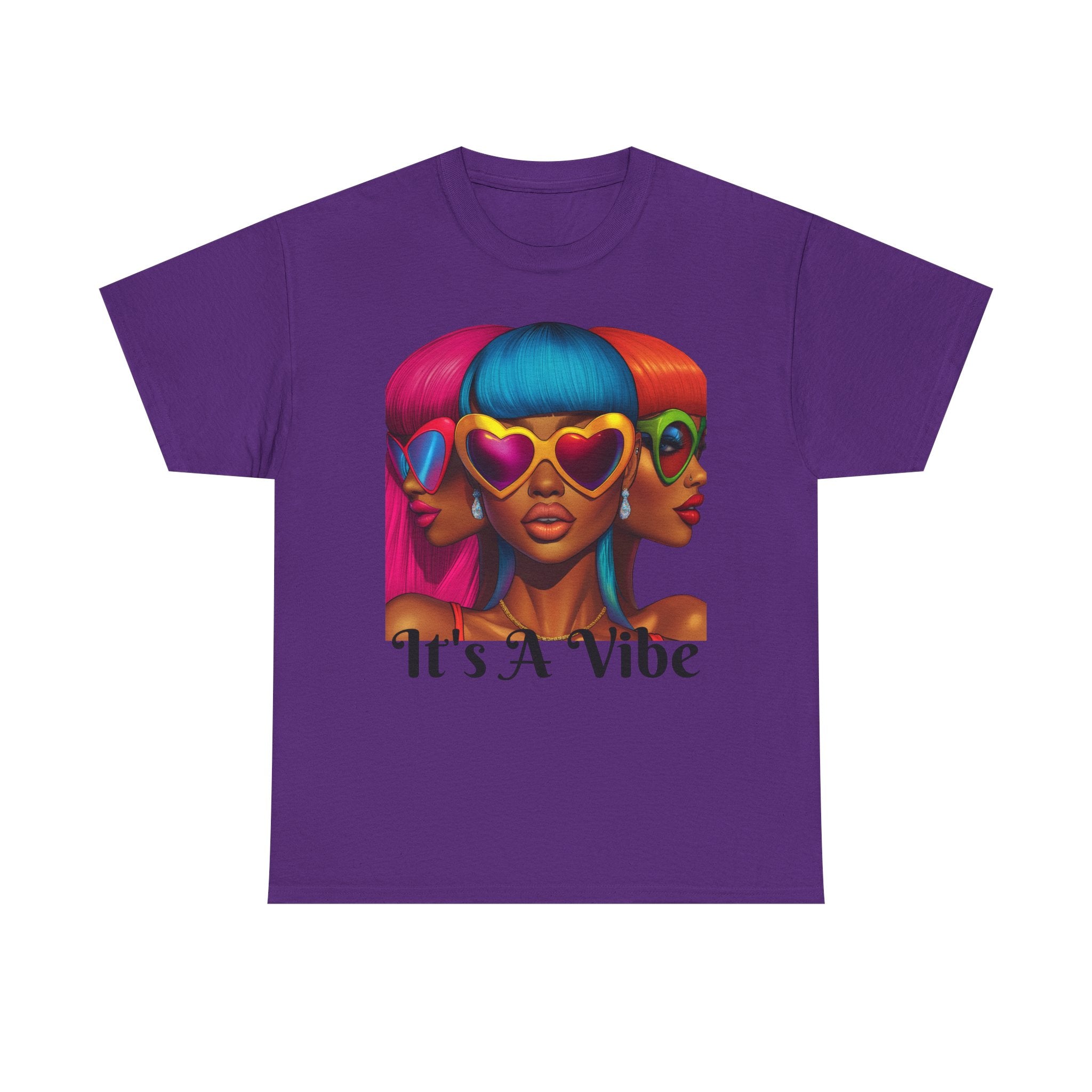 It's A Vibe Unisex Heavy Cotton Tee - Colorful Graphic T-Shirt for Casual Wear