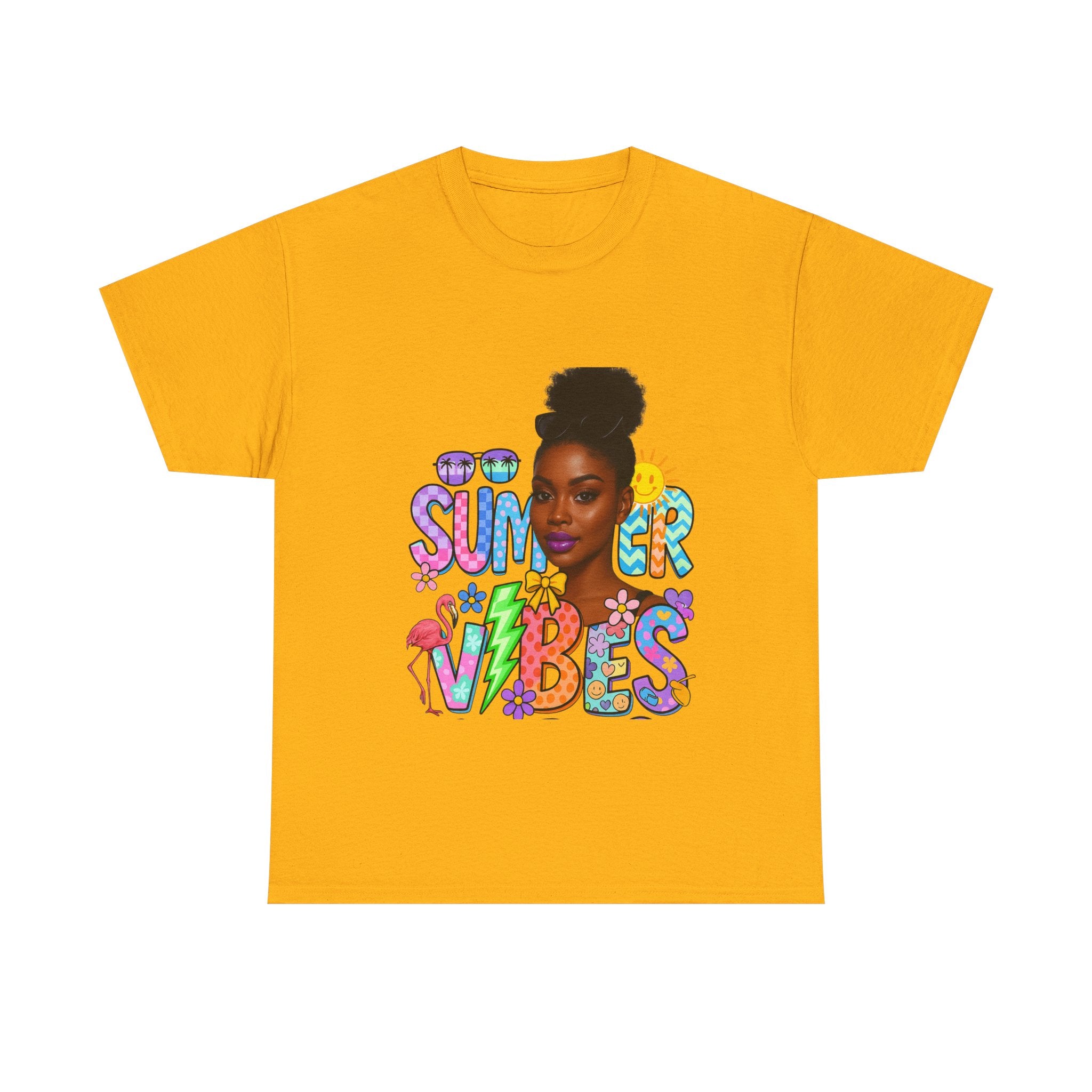 Summer Vibes Unisex Heavy Cotton Tee - Fun and Colorful Graphic Shirt