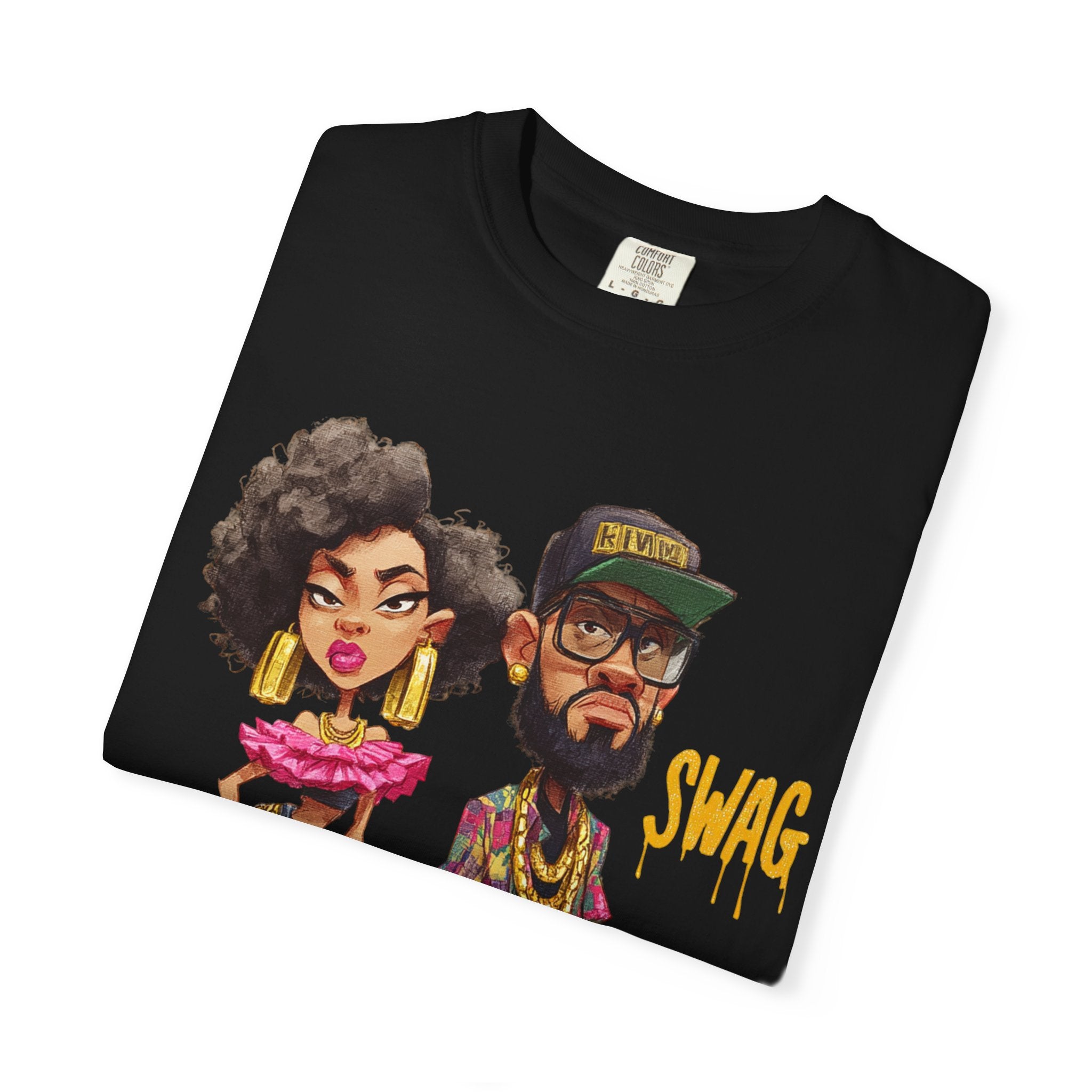 Unisex Garment-Dyed T-Shirt with Cool Cartoon Design - 'SWAG'