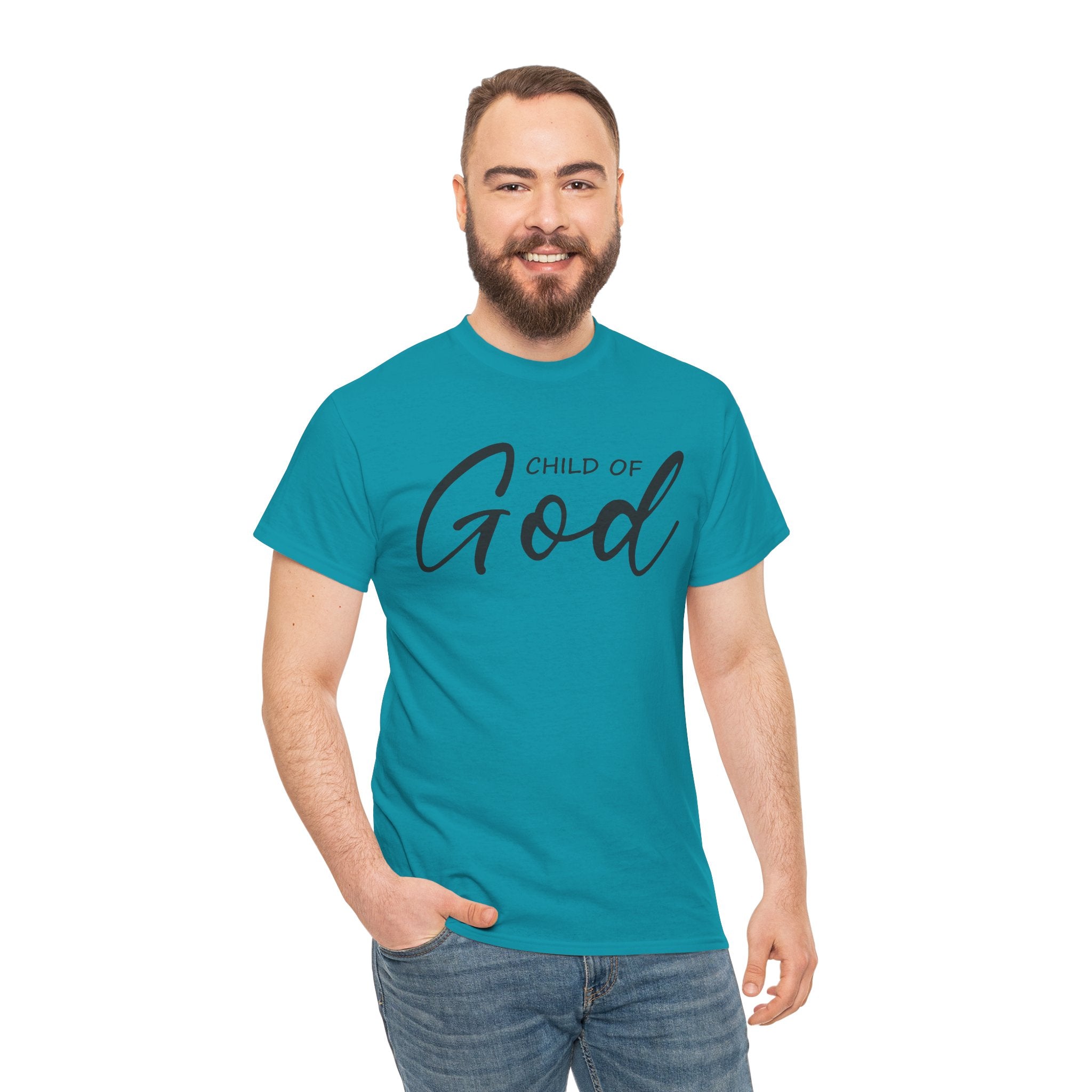 Child of God Unisex Heavy Cotton Tee - Faith T-Shirt, Spiritual Gift, Church Events, Casual Wear, Everyday Comfort