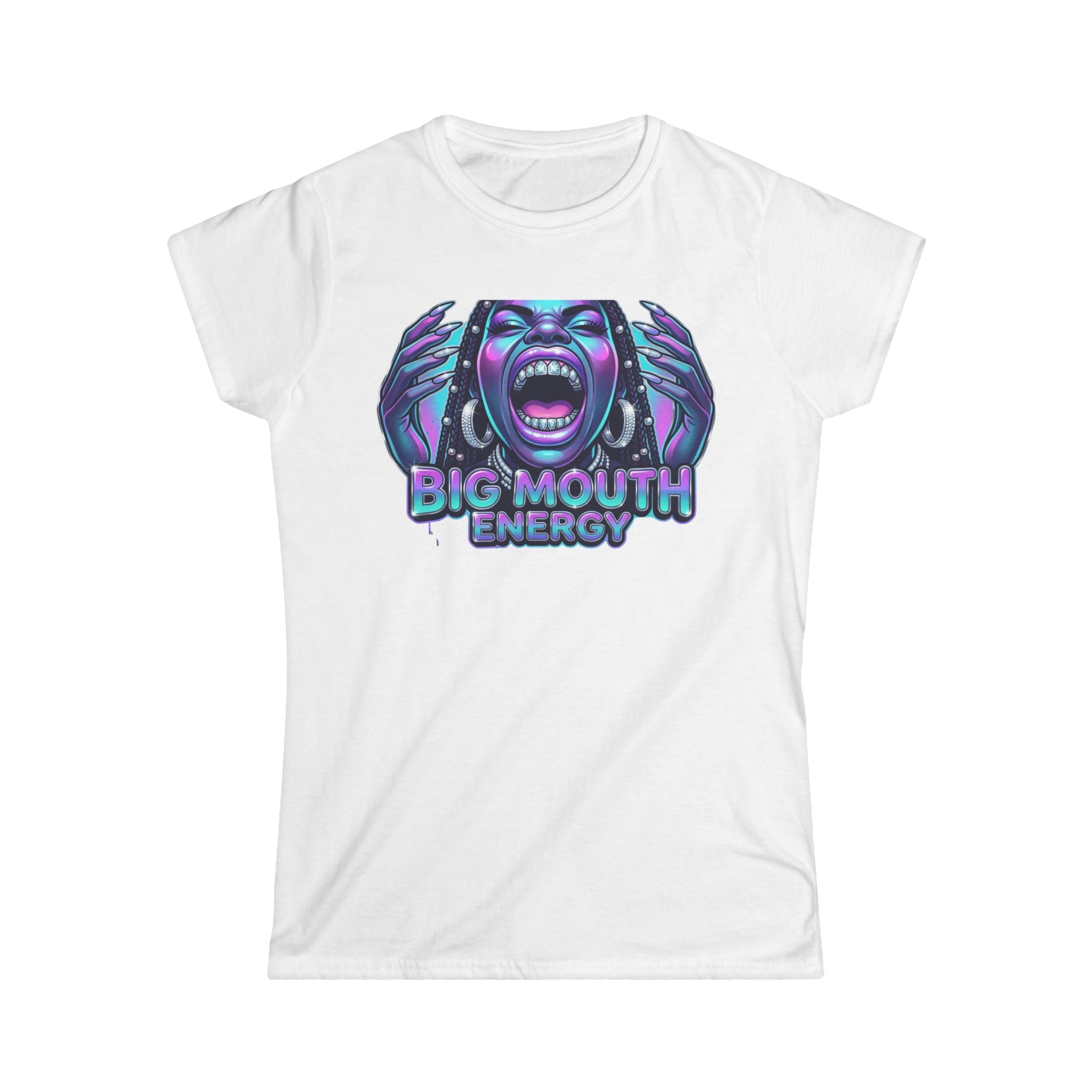 Big Mouth Energy Tee — Bold Neon Graphic Women's T-Shirt