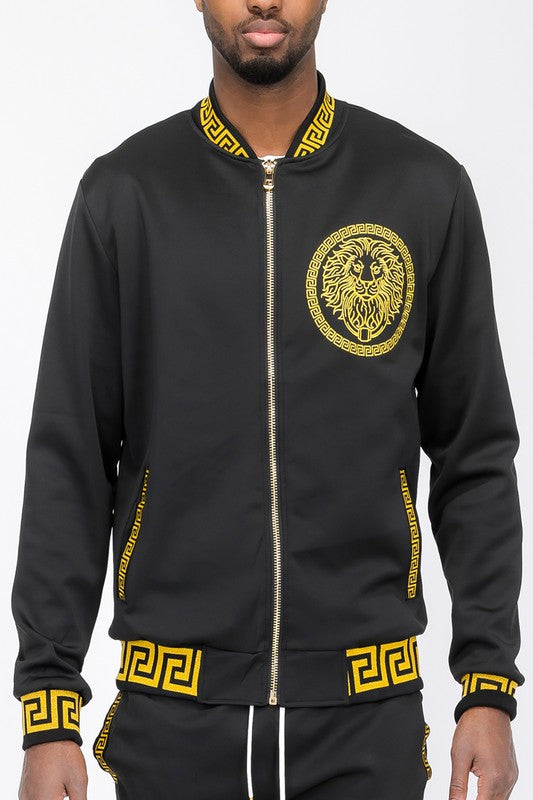 Mens Black and Gold Track Suit