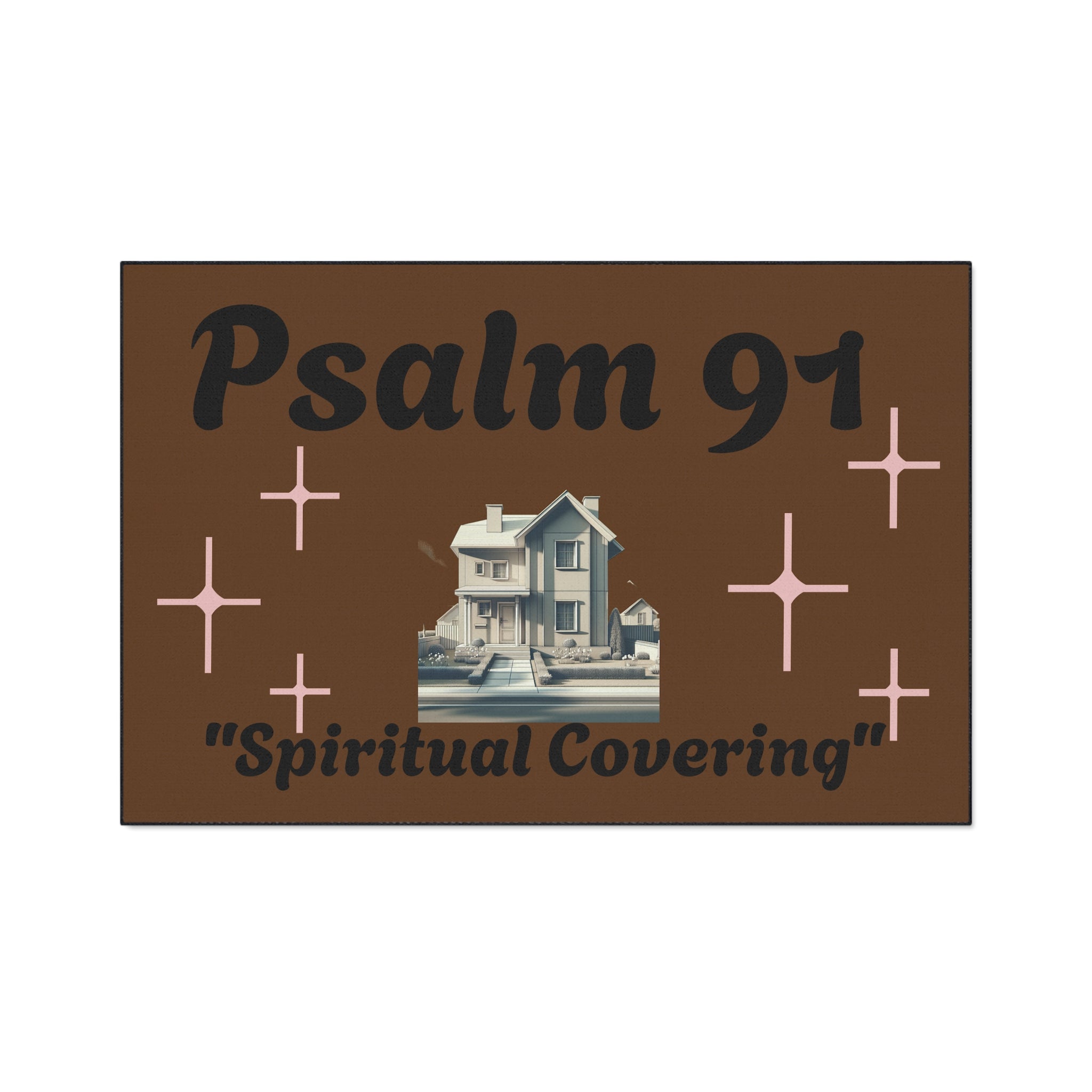 Psalm 91 Scripture Floor Mat, Bible Verse Rug, Religious Heavy Duty Welcome Mat, Christian Home Decor, Indoor Outdoor Mat