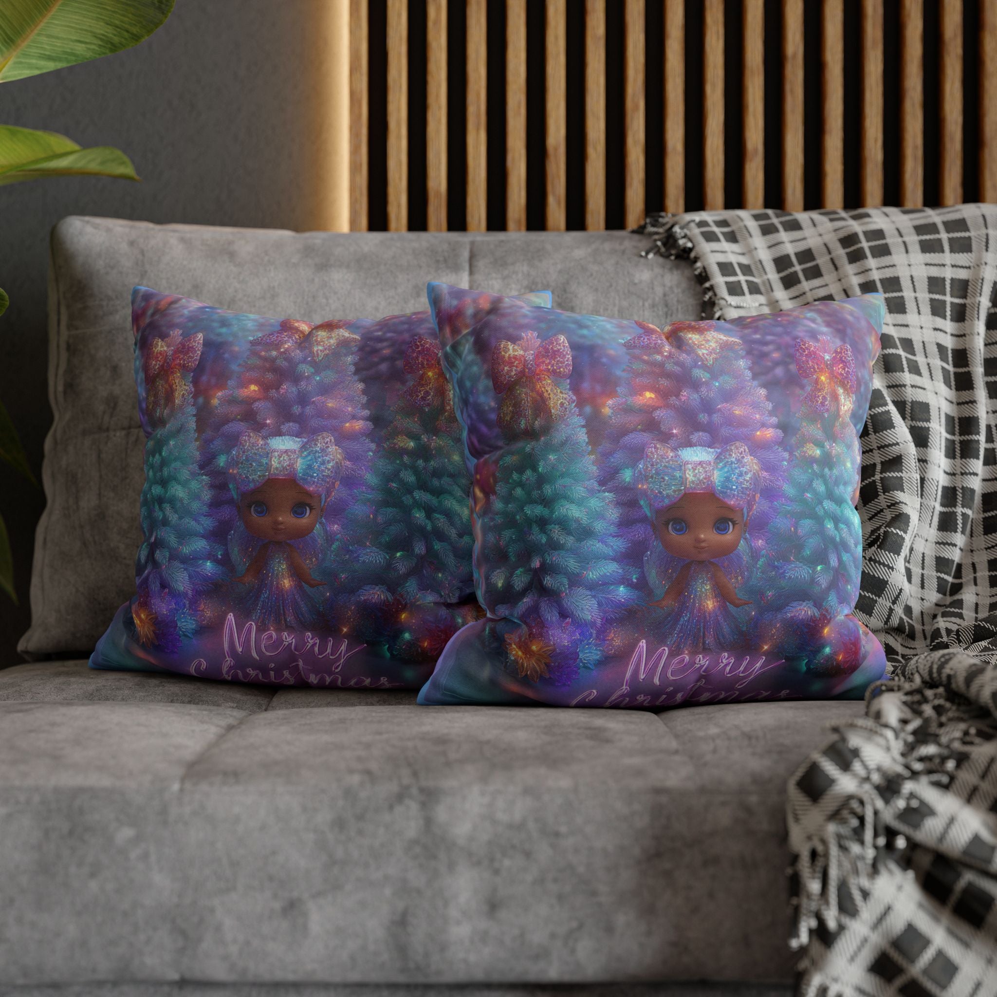 Merry Christmas Decorative Pillowcase, Cozy Holiday Decor, Personalized Gift, Kids Room, Winter Home Accent, Festive Throw Pillow