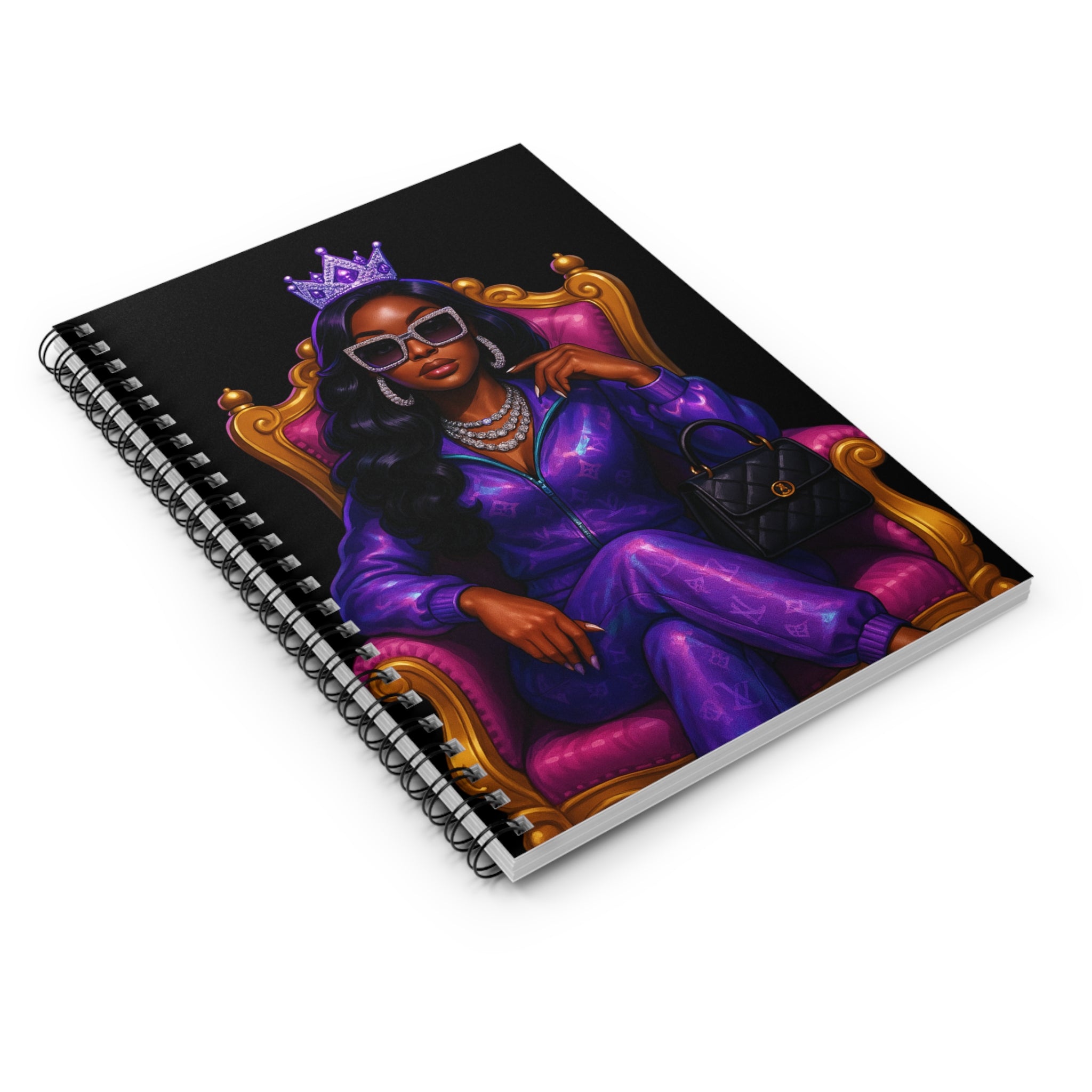 Regal Queen Spiral Notebook - Stylish Ruled Lines for Fashion Lovers
