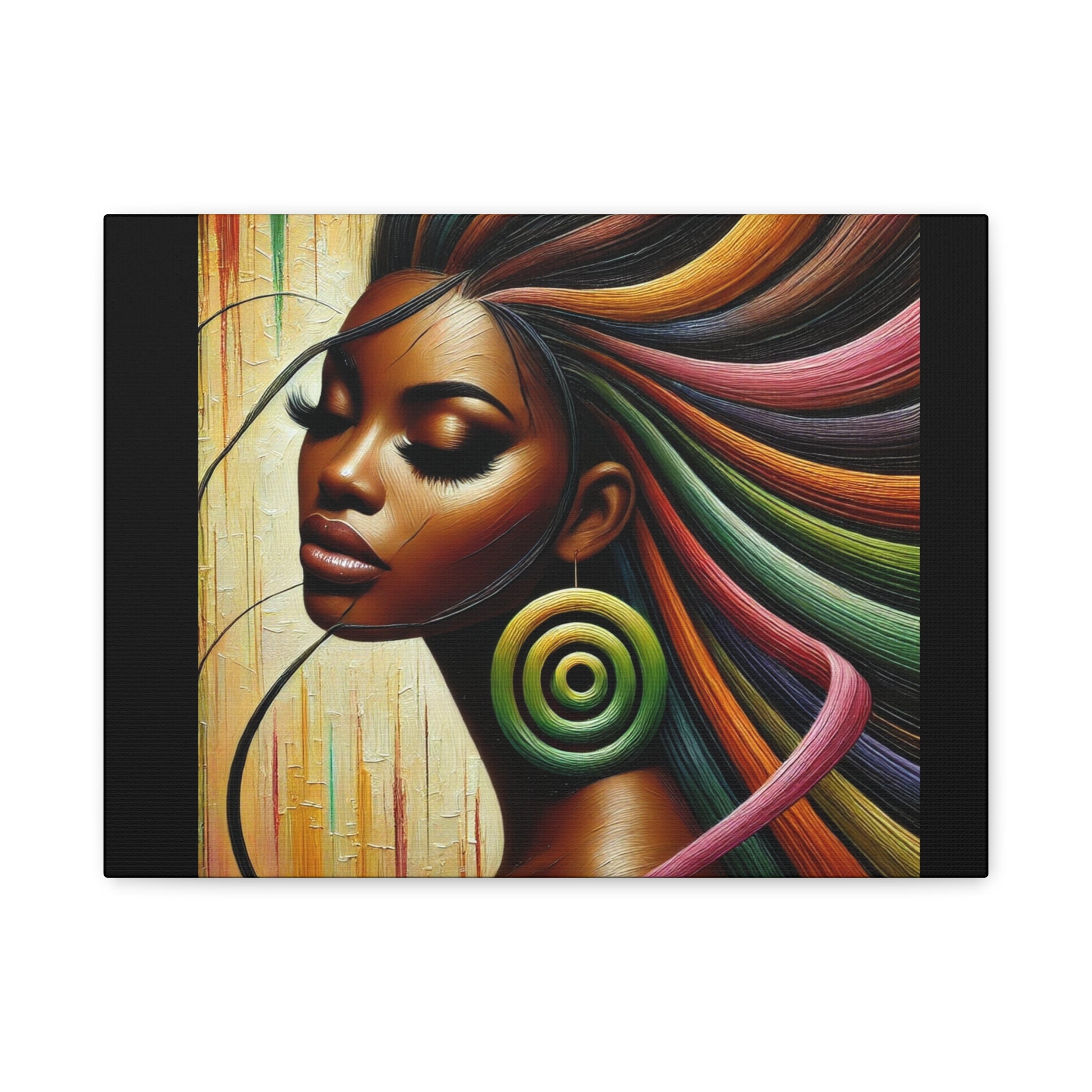 Glowing Vibrant African Art Canvas Print - 1.25" Stretched Wall Decor