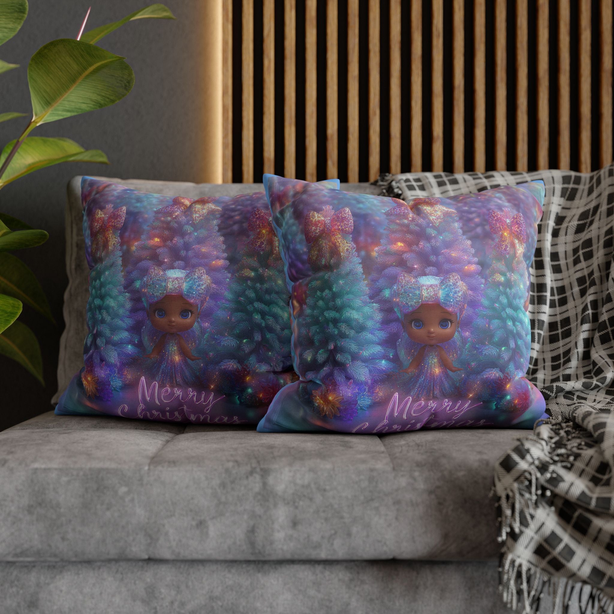 Merry Christmas Decorative Pillowcase, Cozy Holiday Decor, Personalized Gift, Kids Room, Winter Home Accent, Festive Throw Pillow