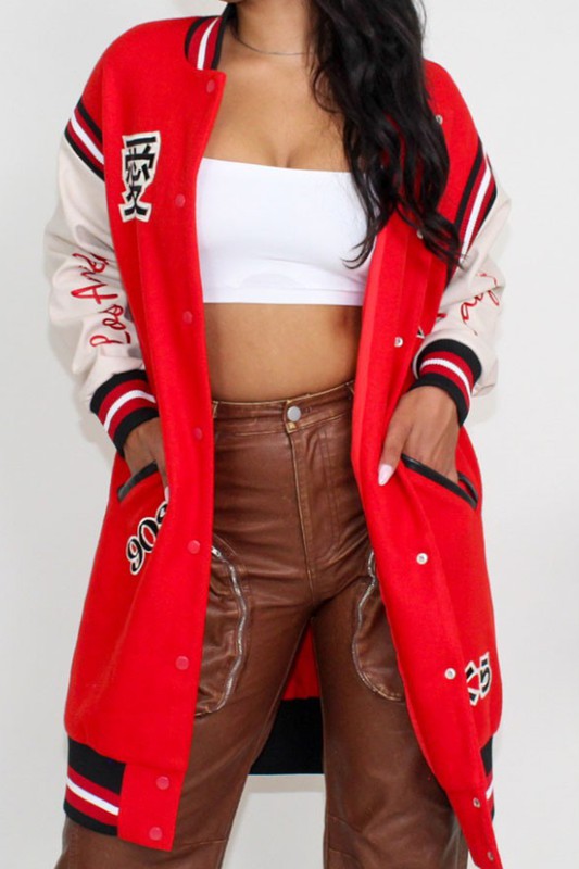 EM Long Fit Letterman Jacket - ShopEbonyMonique