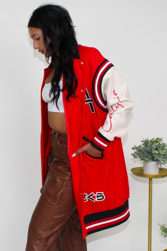 EM Long Fit Letterman Jacket - ShopEbonyMonique