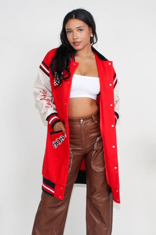 EM Long Fit Letterman Jacket - ShopEbonyMonique