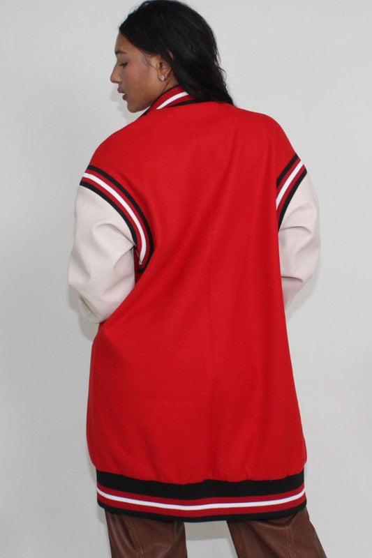 EM Long Fit Letterman Jacket - ShopEbonyMonique