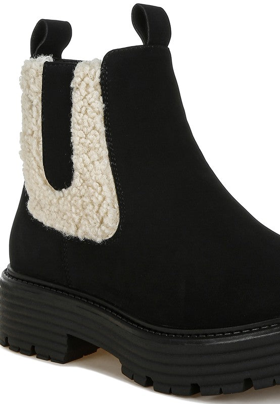 EM Faux Detail Chunky Ankle Boots - ShopEbonyMonique