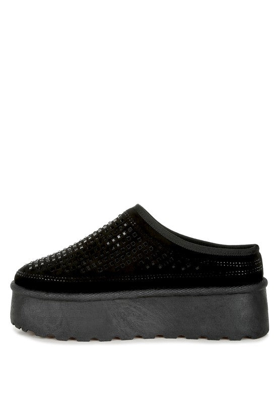 Kickles Rhinestones Embellished Classic Platform - ShopEbonyMonique