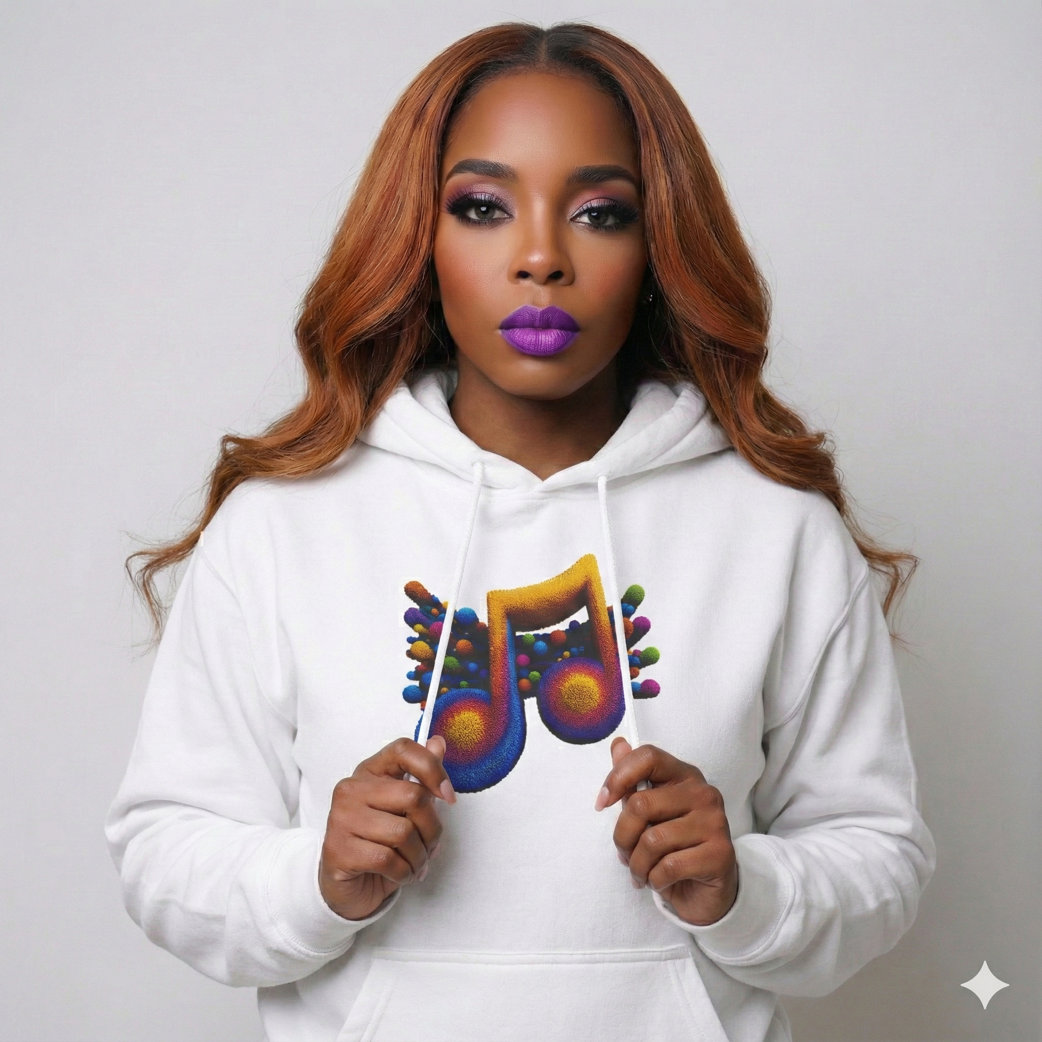 Music Notes Hoodie — Colorful Retro Musical Emoji Sweatshirt