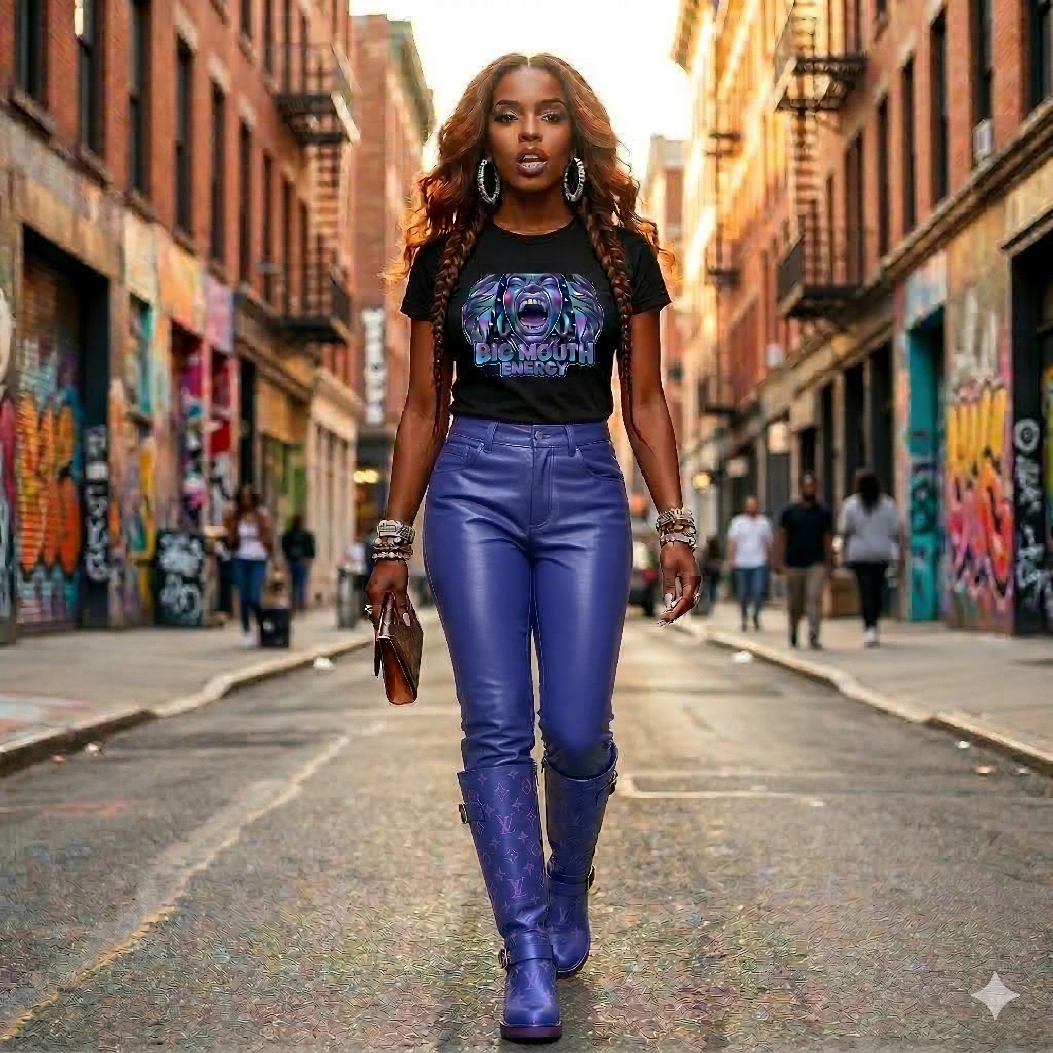 Big Mouth Energy Tee — Bold Neon Graphic Women's T-Shirt