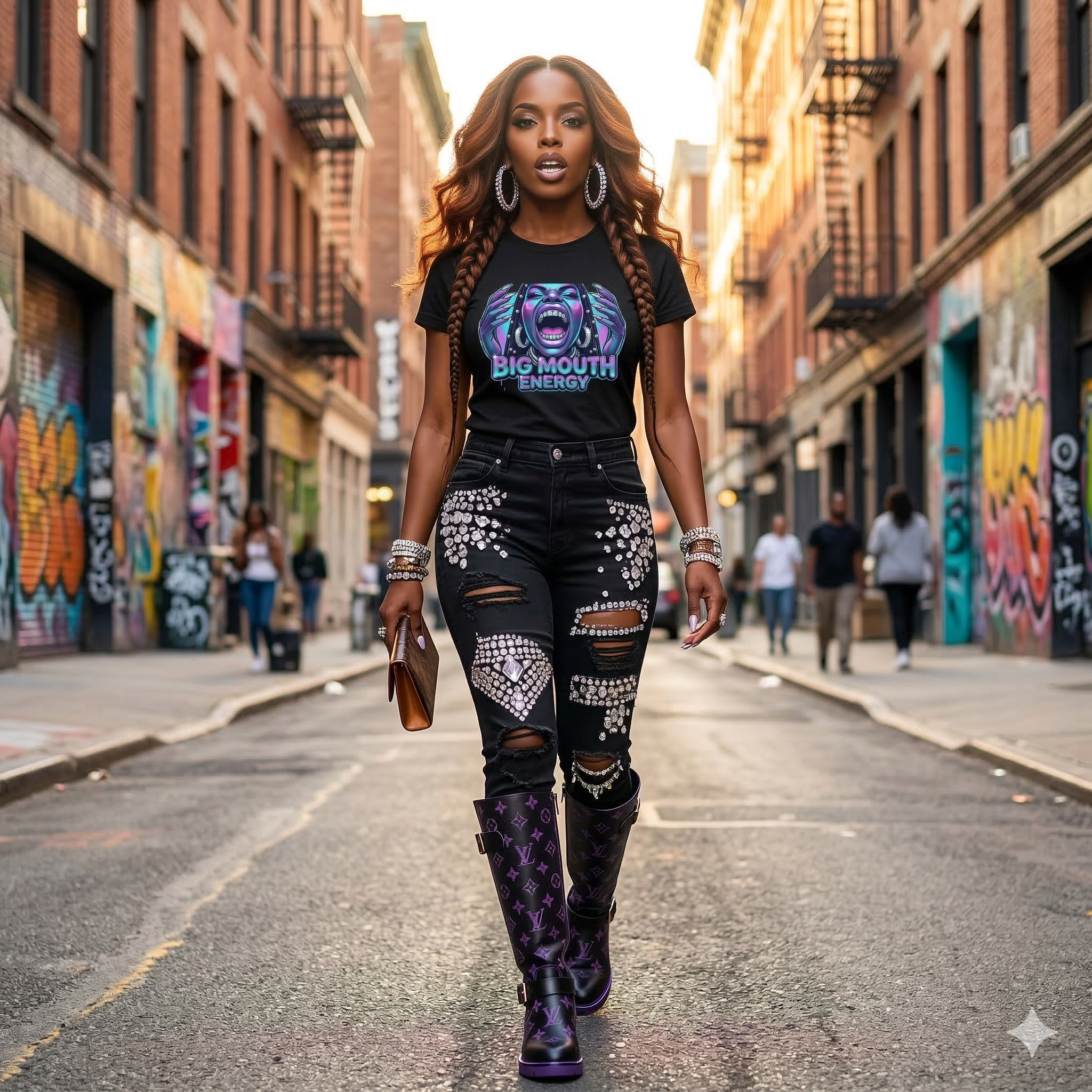 Big Mouth Energy Tee — Bold Neon Graphic Women's T-Shirt