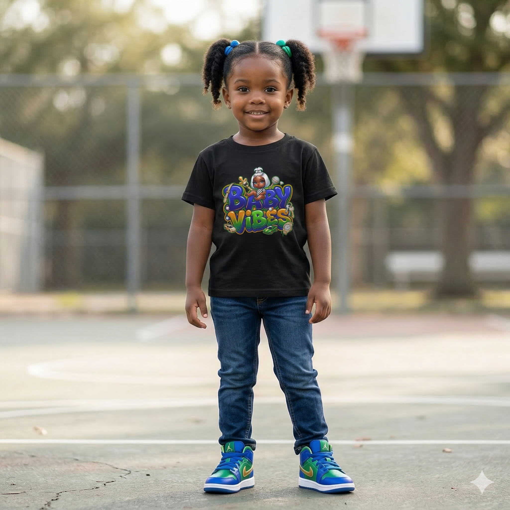 Toddler Tee - 'Baby Vibes' Colorful Kids Graphic Shirt