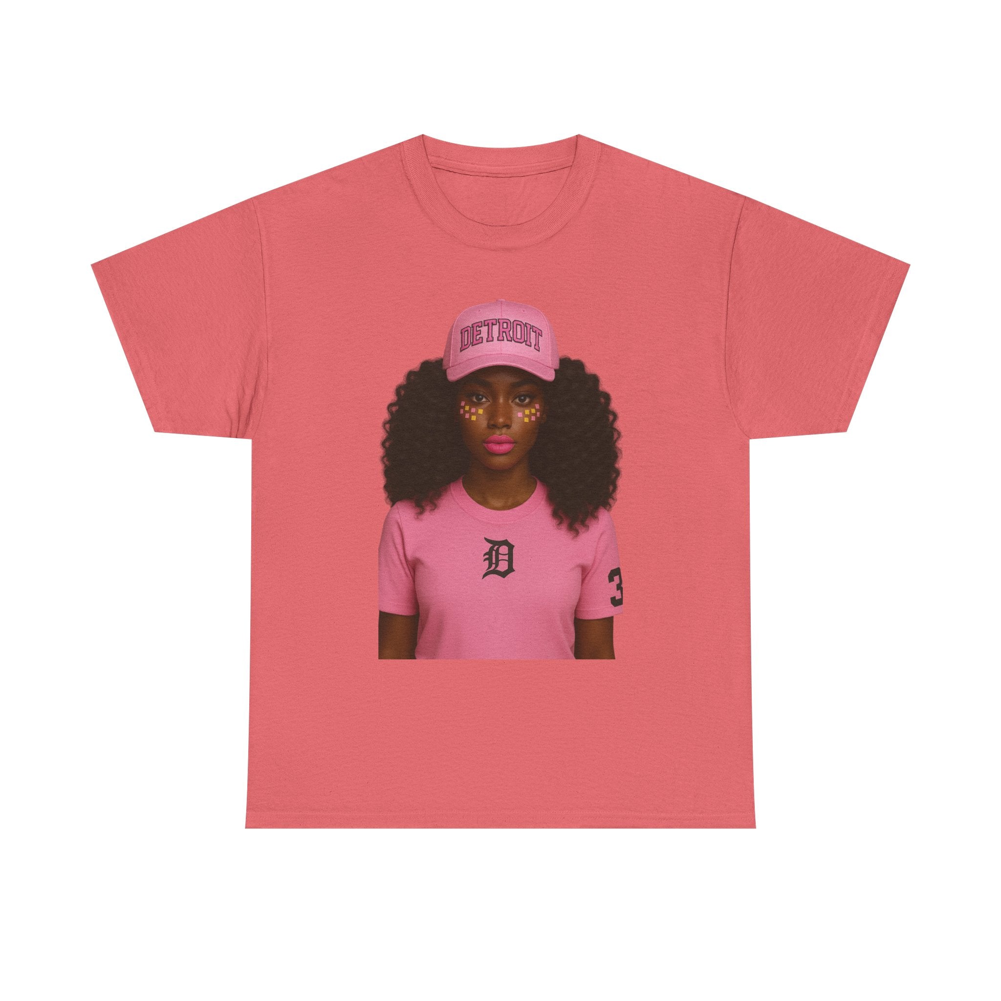 Detroit Pride Unisex Heavy Cotton Tee, Casual Streetwear, Graphic Tee, Gift for Her, Summer Fashion, Urban Outfit