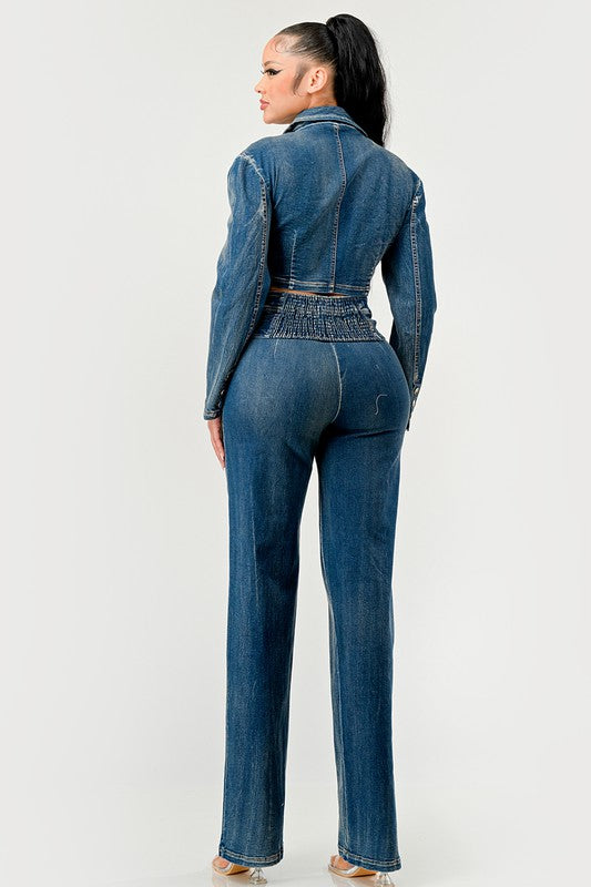 Cool Chick Denim Pant Set - ShopEbonyMonique