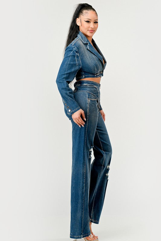 Cool Chick Denim Pant Set - ShopEbonyMonique