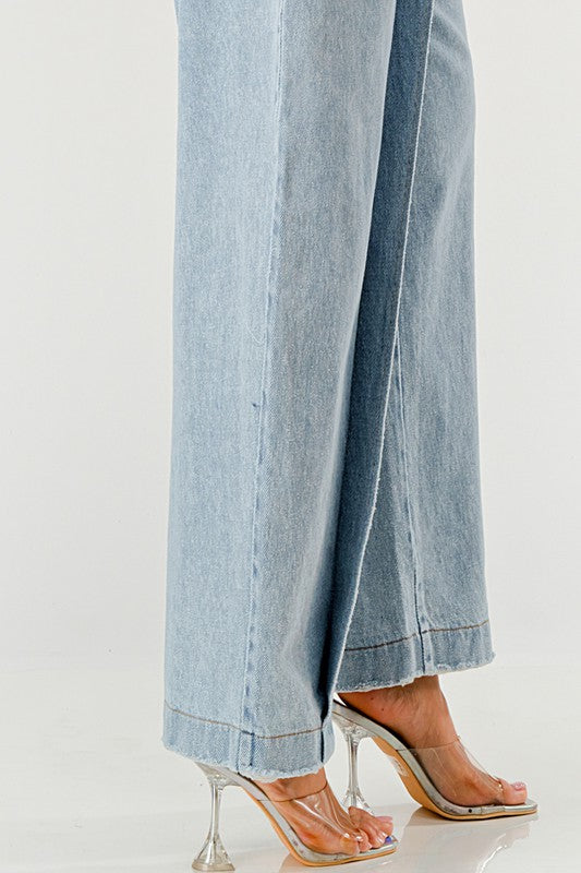 Casual Strapless Denim Jumpsuit - ShopEbonyMonique