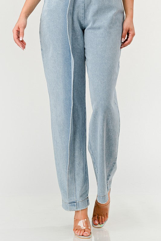 Casual Strapless Denim Jumpsuit - ShopEbonyMonique