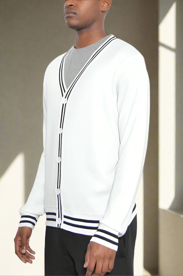 EM Men's Stripe Cardigan - ShopEbonyMonique