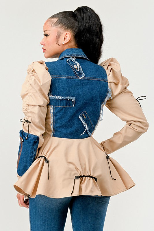 Peplum Panache Denim Jacket - ShopEbonyMonique