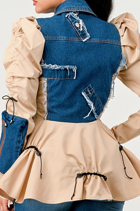 Peplum Panache Denim Jacket - ShopEbonyMonique