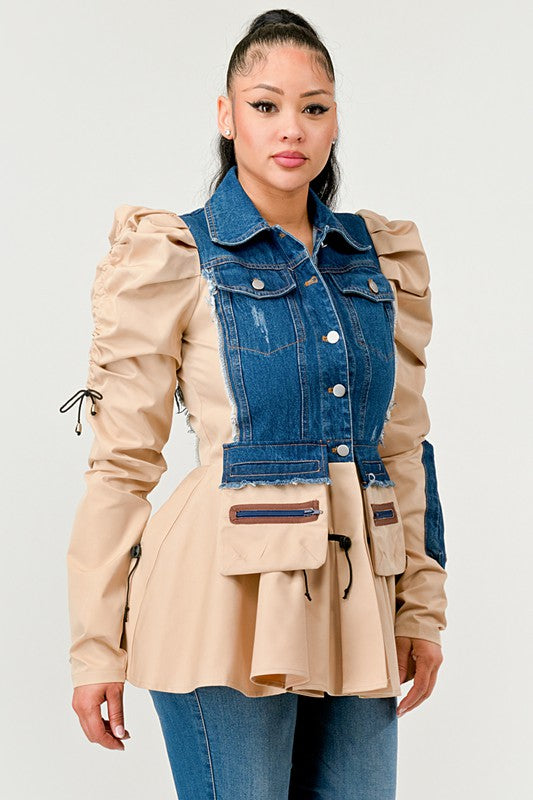 Peplum Panache Denim Jacket - ShopEbonyMonique