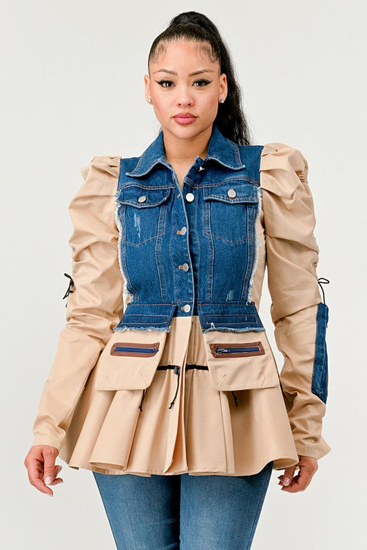 Peplum Panache Denim Jacket - ShopEbonyMonique