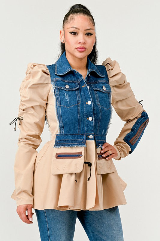 Peplum Panache Denim Jacket - ShopEbonyMonique