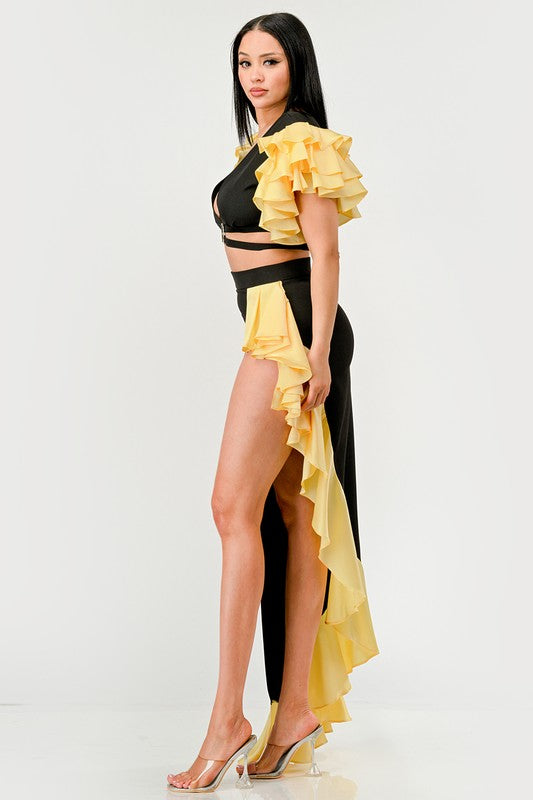 Sunset Ruffle Glamour Gown - ShopEbonyMonique