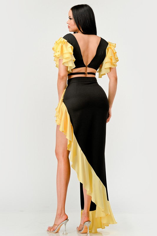 Sunset Ruffle Glamour Gown - ShopEbonyMonique