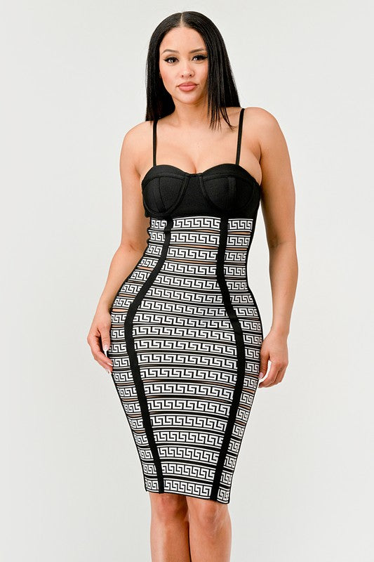 Maze Enigma Bodycon Dress - ShopEbonyMonique