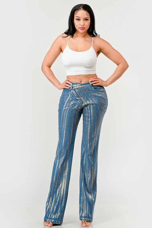 Glamour Flared Sliver Jeans - ShopEbonyMonique