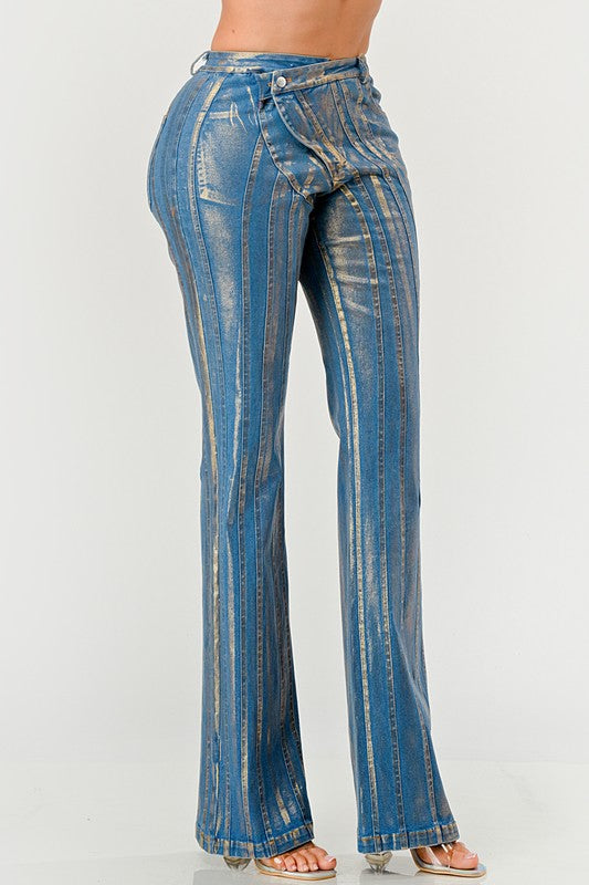 Glamour Flared Sliver Jeans - ShopEbonyMonique