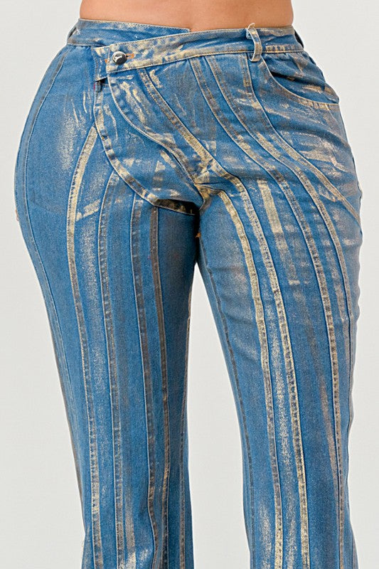 Glamour Flared Sliver Jeans - ShopEbonyMonique