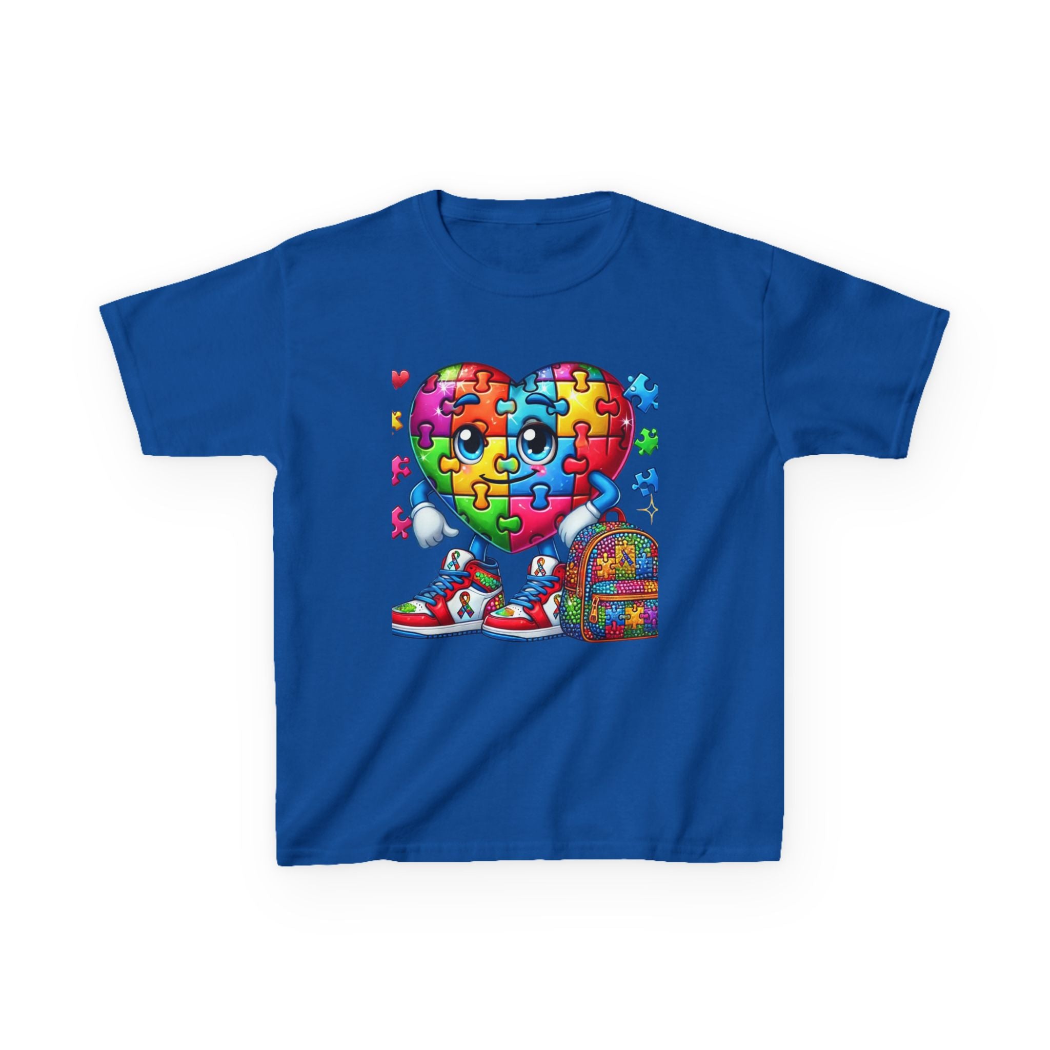 Colorful Puzzle Heart Kids Tee - Perfect for Back to School & Autism Awareness