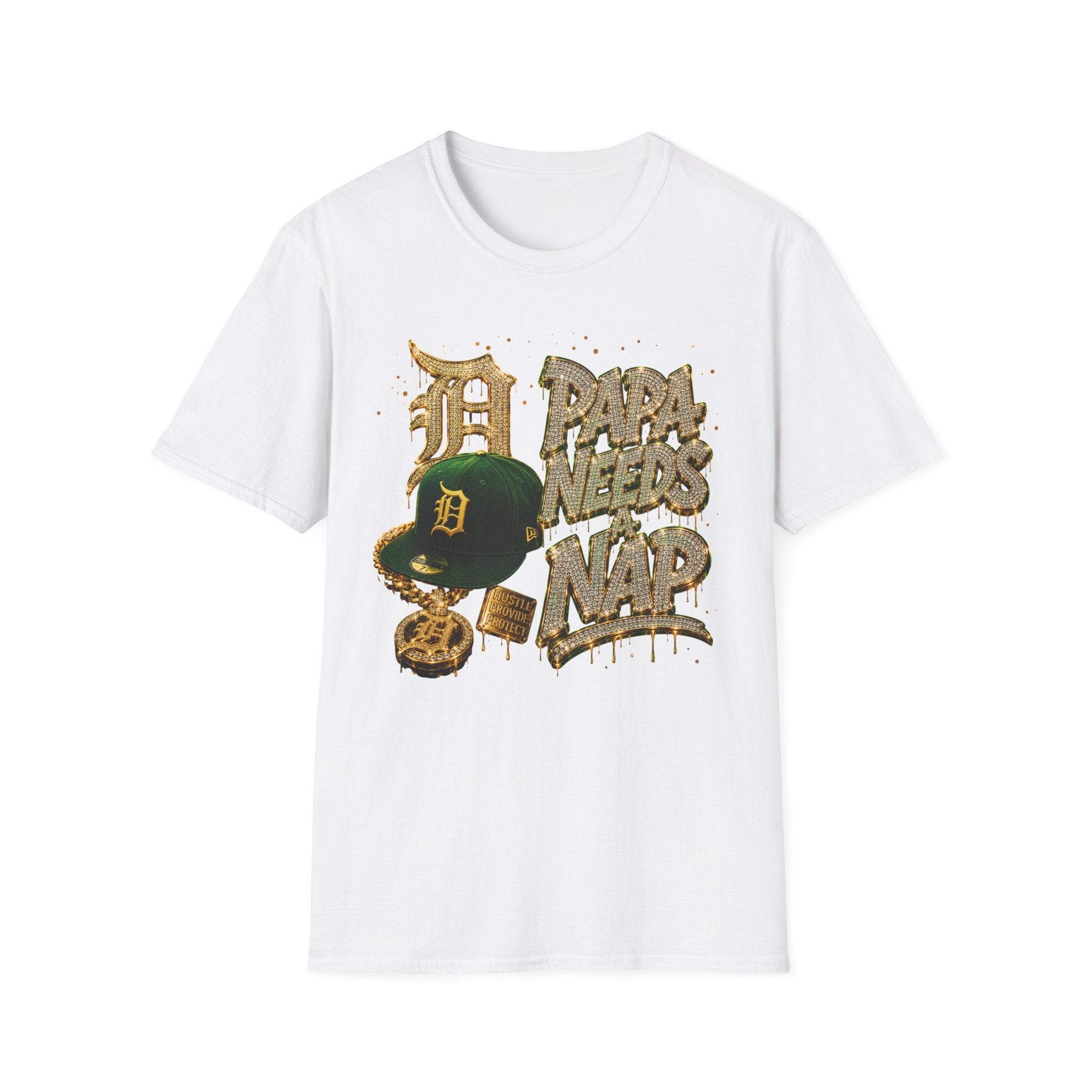 Papa Needs A Nap T-Shirt – Vintage Detroit D Hat Graphic Tee for Dads