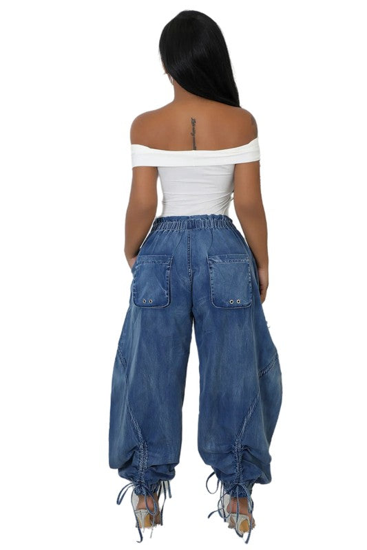 Harem Denim Pants - ShopEbonyMonique