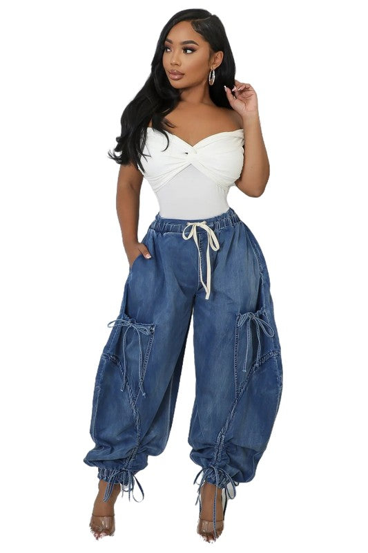 Harem Denim Pants - ShopEbonyMonique