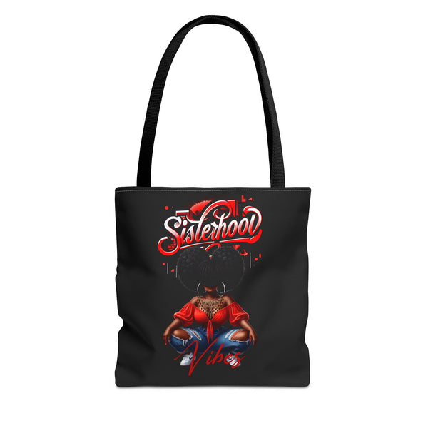 Sisterhood Vibes Tote Bag - Stylish Black Bag for Empowerment & Everyday Use