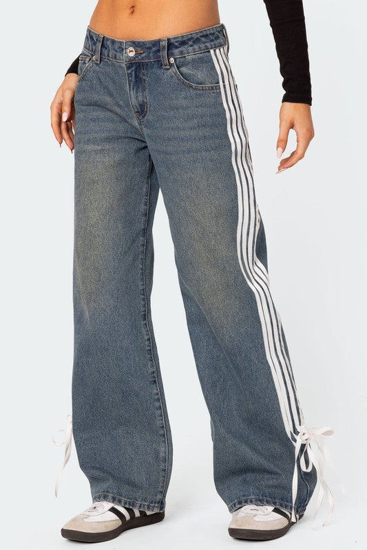 Stripped Denim Pants - ShopEbonyMonique