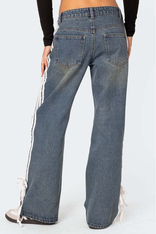 Stripped Denim Pants - ShopEbonyMonique