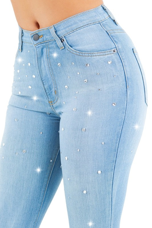 Vegas Glam Bell Bottom Jean in Light Wash - ShopEbonyMonique