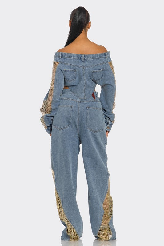 EM Mesh Fusion Denim Set