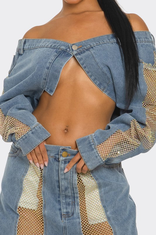 EM Mesh Fusion Denim Set