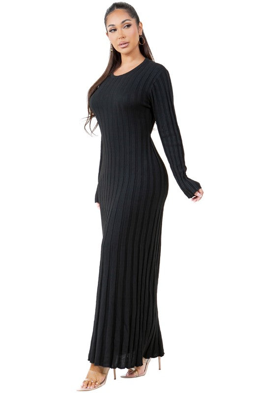 EM FASHION KNITWEAR LONG MAXI DRESS - ShopEbonyMonique